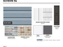 Selection of building materials including blue-gray siding, white trim, and ledgestone and shale brick options at 149 Ethel Ln, Angier, NC 27501