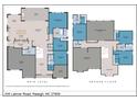 Detailed floor plan showcasing the layout of a two story home, including measurements and room names at 405 Latimer Rd, Raleigh, NC 27609