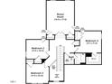Second-floor plan featuring bedrooms, bathrooms, and a bonus room at 1016 Channel Drop Lp, Zebulon, NC 27597