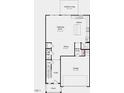Detailed first floor floorplan featuring the kitchen, gathering room, dining, garage and half bath at 182 Blue Butterfly Dr, Angier, NC 27501
