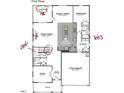 First floor plan featuring kitchen, study, casual dining, great room, and two-car garage at 2100 Skipping Stone Dr # 160, Durham, NC 27705