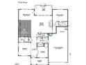 Detailed first-floor plan featuring a study, open kitchen, great room, and a 2 car garage at 1124 Opal Ln # 88, Durham, NC 27705