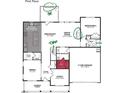 First floor plan featuring kitchen, breakfast area, great room, study, and two-car garage at 1216 Opal Ln # 90, Durham, NC 27705