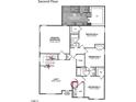 Second-floor plan featuring a primary suite with bath, three additional bedrooms, and a loft area at 2004 Skipping Stone Dr # 165, Durham, NC 27705