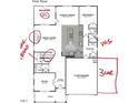 First floor plan featuring a spacious kitchen, dining area, great room, study and 3 car garage at 2016 Skipping Stone Dr # 162, Durham, NC 27705