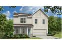 Charming new construction home with a two-car garage, inviting entry, and manicured landscaping at 505 Marthas View Way, Wake Forest, NC 27587