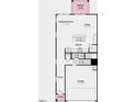 Layout showing gathering room, dining area, kitchen with island, half bath, foyer, garage, and outdoor living at 8711 Wardle Ct, Raleigh, NC 27616