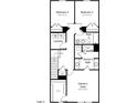 Second floor floorplan featuring a owner's suite with bath, laundry, and two additional bedrooms with a shared bath at 8713 Wardle Ct, Raleigh, NC 27616
