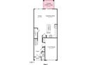 Layout for the first floor including Kitchen, Gathering Room, Dining Area, and 1-Car Garage at 8715 Wardle Ct, Raleigh, NC 27616