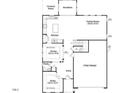 Layout of the first floor highlighting the kitchen, dining, Gathering room, entry, study, powder room, and garage at 124 Willow Cameron Way, Angier, NC 27501