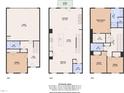 Detailed floor plan showcasing the layout of a three-story home, including room dimensions and features at 1723 Starlit Sky Ln, Cary, NC 27519