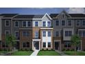 Rendering of new brick townhomes with covered front porches, large windows and professionally landscaped front yards at 324 Chesapeak Commons St # 143, Garner, NC 27529