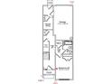 Detailed floorplan showing layout of first floor with garage, entry, bedroom and porch at 328 Chesapeak Commons St # 142, Garner, NC 27529