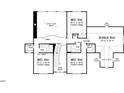 Upper level floor plan featuring bedrooms, bathrooms, and a bonus room for flexible living space at 405 Fieldstone Ln, Pittsboro, NC 27312