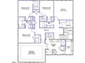 Layout of the home's second floor, showing the placement of bedrooms, bathrooms, and laundry at 232 Augusta Pond Way # 124, Raleigh, NC 27603