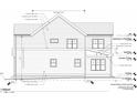 Detailed right-side elevation showing material specifications and dimensions of the two-story home at 3004 Hickory Rd, Raleigh, NC 27616
