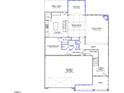 Detailed floor plan showcasing the layout of the first floor including the kitchen, guest bedroom and garage at 319 N Maple Walk # 213, Garner, NC 27529