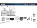 Exterior design featuring stone accents, board and batten siding, and Pewter Gray shingles at 104 Pointe Park Cir, Holly Springs, NC 27540