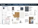 Layout showing kitchen design with an island, pantry, dining area, mudroom, and stylish fixtures at 104 Pointe Park Cir, Holly Springs, NC 27540