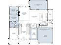 Detailed floor plan showcasing an open-concept design with kitchen, living, and dining areas on the first floor at 828 Timber Mist Ct, Cary, NC 27519