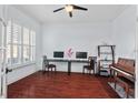 Bright home office with hardwood floors and ample workspace at 4711 Marena Pl, Durham, NC 27707