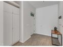 Clean foyer featuring a minimalist table, ample storage, and modern lighting at 319 Fayetteville St # 509, Raleigh, NC 27601
