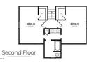 Second floor plan featuring two bedrooms and a shared bathroom at 432 Springtooth Dr, Zebulon, NC 27597