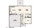 The floor plan showcases an open layout connecting the kitchen, dining, and great rooms, along with a flex room at 7568 Tanager Dr, Snow Camp, NC 27349