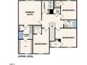 The floor plan includes a primary suite with a private bath, three additional bedrooms, and a shared bathroom at 7568 Tanager Dr, Snow Camp, NC 27349