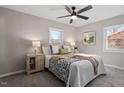 Cozy bedroom featuring plush carpet, soft lighting, and neutral decor to create a relaxing atmosphere at 838 Waring St, Durham, NC 27704