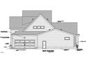 Right elevation featuring garage, horizontal lap siding, cultured stone veneer and asphalt shingles at 5200 Bent Leaf Dr, Raleigh, NC 27606