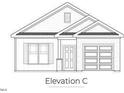 Rendering of a charming single-story home with a single-car garage and a covered front porch at 130 W Saltgrass Ln, Smithfield, NC 27577
