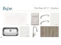 Kitchen design featuring white countertops, modern fixtures, a stainless steel sink, and stylish backsplash at 540 Jocund St # 17, Rolesville, NC 27571