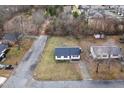 Aerial view of a single-story home showcasing its location and surrounding neighborhood at 825 Parkwood St, Burlington, NC 27215