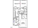 Third floor plan exhibits primary and secondary bedrooms, bathrooms, and laundry area at 307 Chesapeake Commons St # 100, Garner, NC 27529