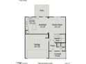 First floor plan featuring the kitchen, breakfast area, Gathering room, foyer, garage, and covered porch at 253 Deodora Ln, Cameron, NC 28326