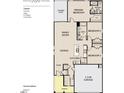 Timber floor plan featuring three bedrooms, two bathrooms, kitchen and a two-car garage at 11186 Salers Loop, Middlesex, NC 27557