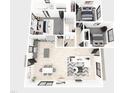 Modern floor plan showcasing three bedrooms, two bathrooms, and an open-concept living area at 15 Bourbon St, Fuquay Varina, NC 27526