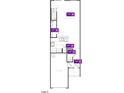 This floorplan highlights the layout of the first level with the kitchen, great room, and garage at 10526 Brookside Reserve St, Raleigh, NC 27614