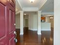 Welcoming foyer with hardwood floors, open to living spaces at 9221 Calabria Dr # 121, Raleigh, NC 27617
