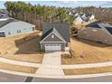 An aerial view of this lovely single-story home on an expansive lot in a quiet residential neighborhood at 1254 White Flint Cir, Durham, NC 27703