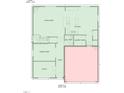 First floor plan featuring a living room, kitchen, dining room, and an attached garage at 147 Young Farm Dr, Lillington, NC 27546