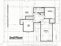 Architectural drawing showing second floor layout including bedrooms, flex space, and game room at 5 Sweet Sister Way, Youngsville, NC 27596