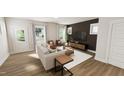 Bright living room filled with natural light and wood floors, and modern decor at 936 Allen Park Dr, Raleigh, NC 27604