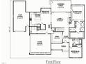 First floor plan featuring a spacious kitchen, dining area, Gathering room, and Primary suite layout at 25 Sweet Sister, Youngsville, NC 27596