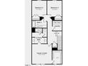 Upstairs floor plan showing the owner's suite with bath, plus two bedrooms, laundry, and bath 2 at 414 Carpels Dr, Wendell, NC 27591