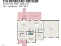 First floor floorplan for 6712 Stepherly Way showing layout of rooms and dimensions at 6712 Stepherly Way, Holly Springs, NC 27540
