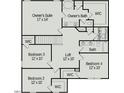 Second floor layout showcasing bedrooms, loft, bathrooms, and walk in closets at 131 E Victory View. Ter, Smithfield, NC 27577