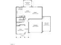 Open-concept floor plan featuring a kitchen, Gathering room, flex space, and a three-car garage at 18 Cribbs Ln, Middlesex, NC 27557