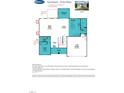 First floor plan showcasing the kitchen, dining area, great room, guest suite, and 2-car garage at 1912 Harrell Cove Ct # 171 Gunnison Cr, Fuquay Varina, NC 27526